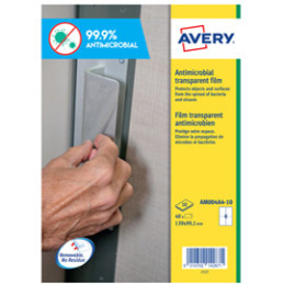 Adesivo antimicrobico in poliestere trasp. 10fg A4 139x99,1mm (4et/fg)