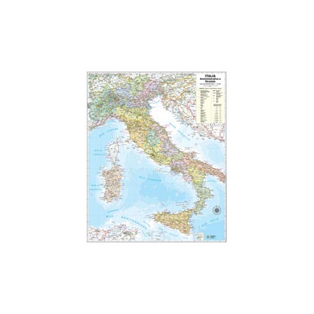 CARTA GEOGRAFICA MURALE ITALIA 67X85CM