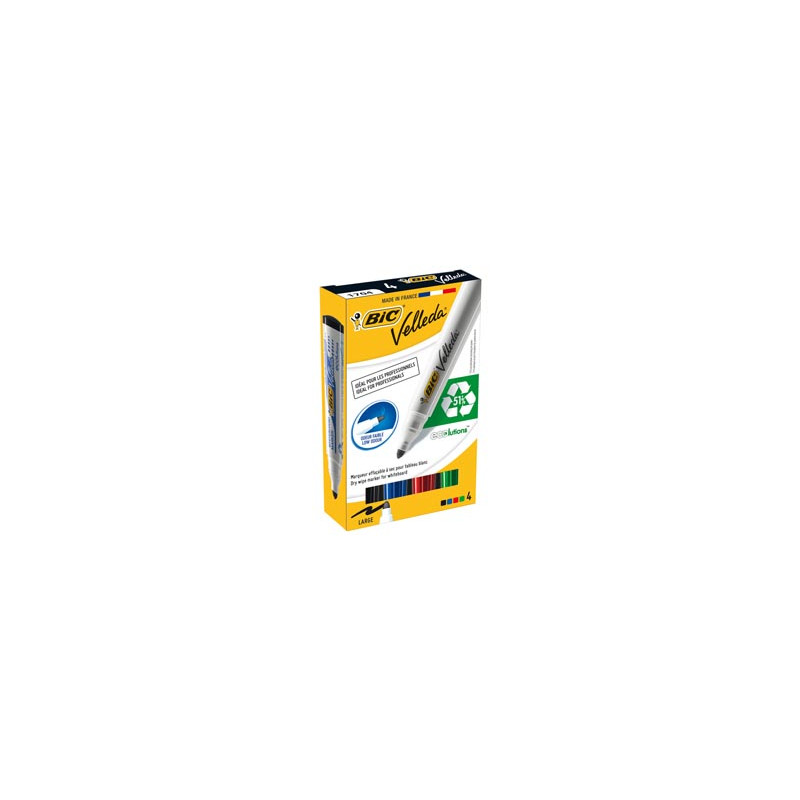 ASTUCCIO 4 MARCATORI P.TONDA Whiteboard VELLEDA® 1701 Recycled