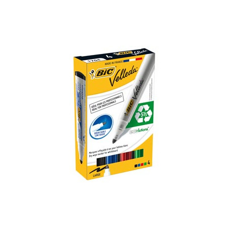 ASTUCCIO 4 MARCATORI P.TONDA Whiteboard VELLEDA® 1701 Recycled