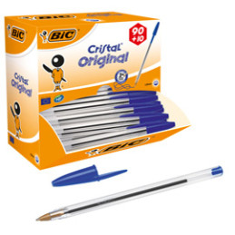 Dispenser value pack 90+10 penna sfera CRISTAL® medio 1,0mm blu