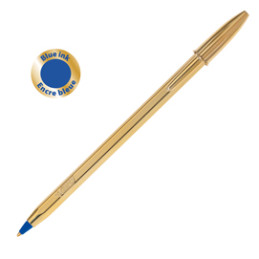 20 penna sfera CRISTAL® SHINE GOLD medio 1,0mm blu