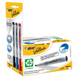 PROMO BOX 12pz NERO Whiteboard VELLEDA® 1701 Recycled  +3 ink pocket (N/B/R)