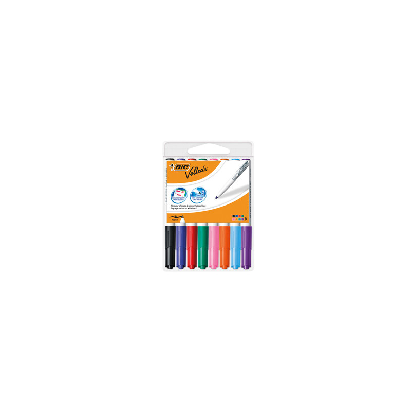 Astuccio 8 pennarelli VELLEDA 1741 punta tonda whiteboard colori assortiti