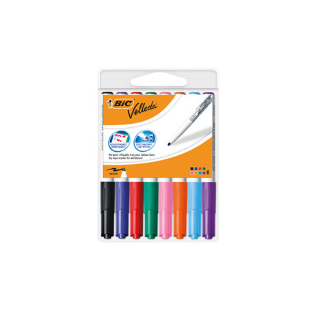 Astuccio 8 pennarelli VELLEDA 1741 punta tonda whiteboard colori assortiti