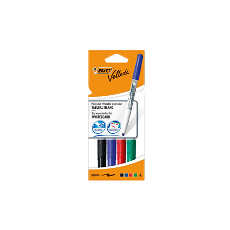 Astuccio 4 pennarelli VELLEDA 1741 punta tonda whiteboard colori assortiti