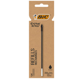 Blister 3 refill Cristal® Re'New 1mm nero