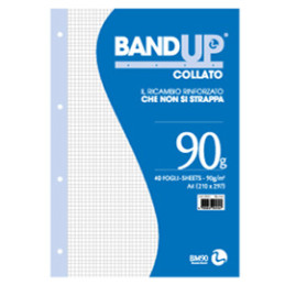 BLOC. COLLATO FORATI RINFORZATI BANDUP A4 90gr 40fg 4mm