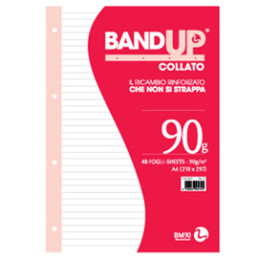 BLOC. COLLATO FORATI RINFORZATI BANDUP A4 90gr 40fg 1rigo