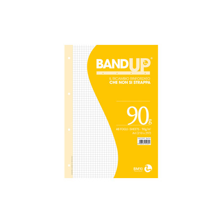 RICAMBI FORATI RINFORZATI BANDUP A4 90gr 40fg 5mm