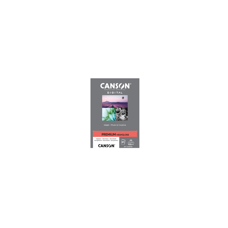 Carta InkJet PREMIUM 10X15cm 50fg 255gr HightGloss RC Canson