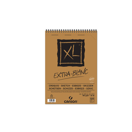 Album spiralato lato corto XL EXTRA WHITE A4 120 fg. 90 gr Canson