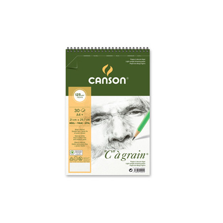 Album spiralato lato corto "C" A' GRAIN A4+ 30 fg. 125 gr. Canson