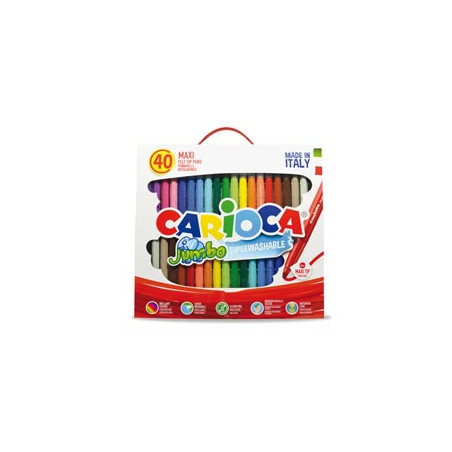 Valigetta 40 pennarelli Jumbo lavabili colori assortiti CARIOCA