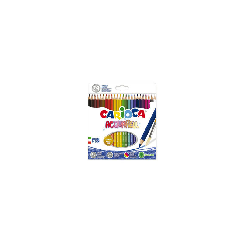 Astuccio 24 matite acquerellabili colori assortiti Carioca