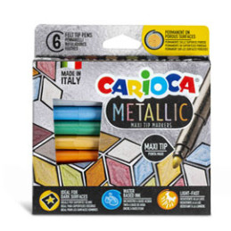 6 Maxi Metallic pennarelli colori assortiti Carioca