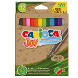 12 pennarelli Joy Eco Family lavabili colori assortiti Carioca