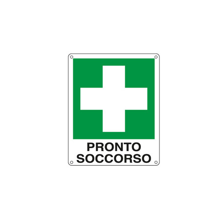 CARTELLO ALLUMINIO 12x14,5cm 'PRONTO SOCCORSO'