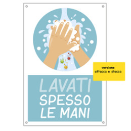 etich  autoadesiv. 20x30cm "Lavati spesso le mani" per bambini