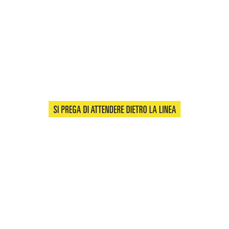 Striscia adesiv. da terra in PVC 120x15cm "SI PREGA DI ATTENDERE DIETRO LA LINEA