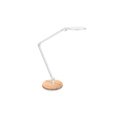 Lampada a led Giant bianco con base in legno