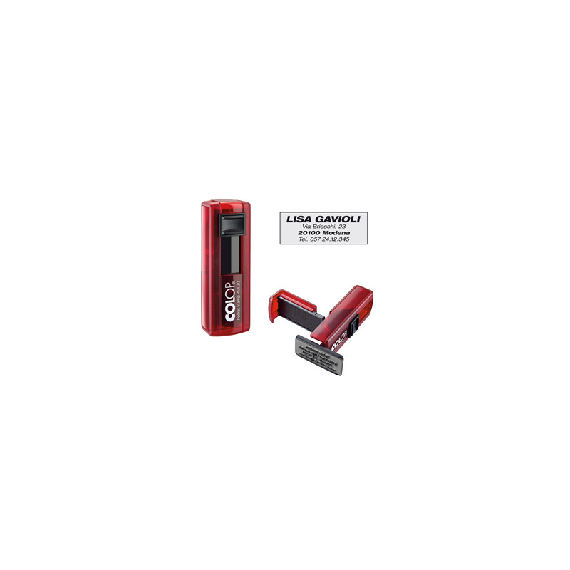 Timbro Pocket Stamp Plus 20 14x38mm 4righe autoinchiostrante rosso COLOP