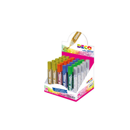 Display colla glitter 30 penne 10,5ml colori assortiti metal Cwr