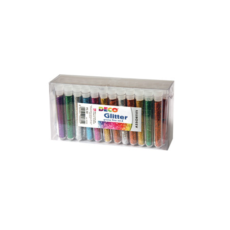 Glitter 50 flaconi grana fine 12ml colori assortiti Cwr