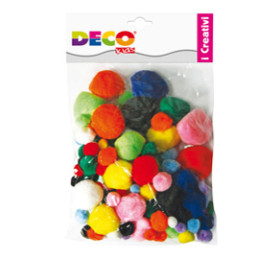 Pompons busta da 40pz colori assortiti CWR