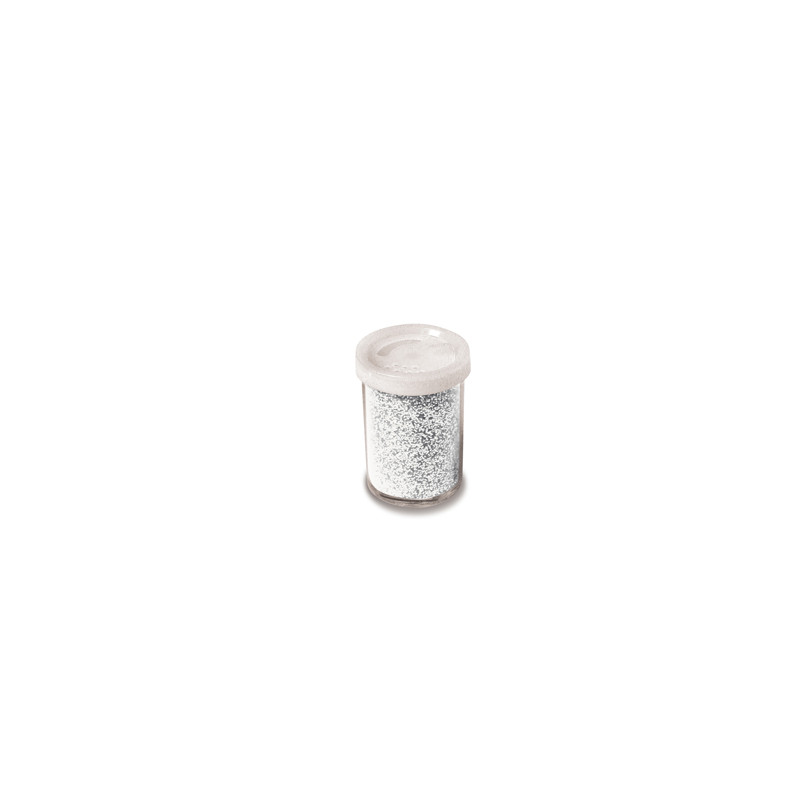 Glitter flacone grana fine 25ml argento Cwr