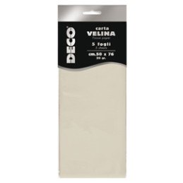 Busta 5 fogli carta velina 20gr 50x76cm avorio CWR