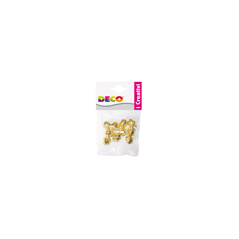 Busta 10 sonagli dim. 14,5mm in metallo color oro 11490 CWR