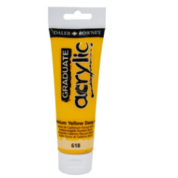 Colore acrilico fine Graduate tubo 120ml giallo cadmio scuro im. Daler Rowney