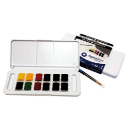 Acquerelli AQUAFINE   in Plastica POCKET 12 godet+pennello Daler Rowney