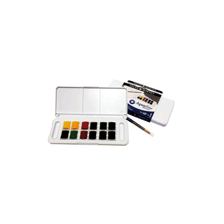 Acquerelli AQUAFINE   in Plastica POCKET 12 godet+pennello Daler Rowney