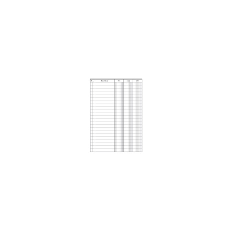 Registro Dare-Avere-Saldo 96pag. 17x12cm DU133300000 Data Ufficio