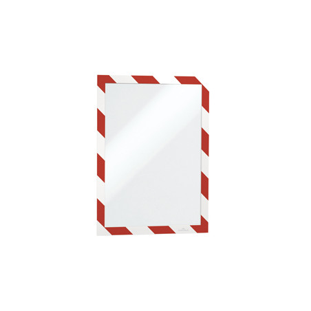 Cornice adesiv. Duraframe® Security A4 21x29,7cm rosso-bianco DURABLE