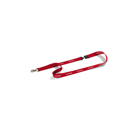 10 Cordoncini portabadge rosso stampa VISITOR Durable