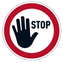 Pittogramma da pavimento rimovibile "STOP"Ø 43cm