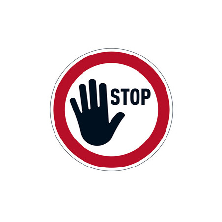 Pittogramma da pavimento rimovibile "STOP"Ø 43cm