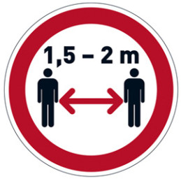 Pittogramma da pavimento rimovibile "Mantenere la distanza di sicurezza" Ø 43cm