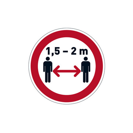 Pittogramma da pavimento rimovibile "Mantenere la distanza di sicurezza" Ø 43cm