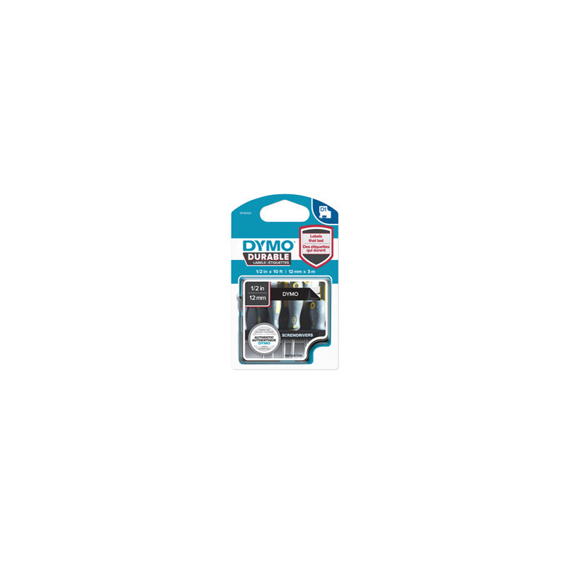 NASTRO DYMO TIPO D1 DURABLE (12MMX3MT) BIANCO/NERO 1978365