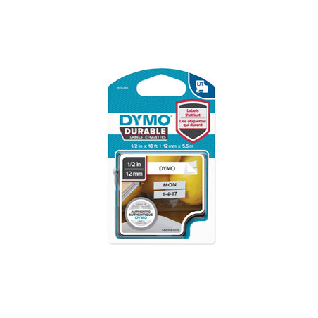 NASTRO DYMO TIPO D1 DURABLE (12MMX5.5MT) NERO/BIANCO 1978364