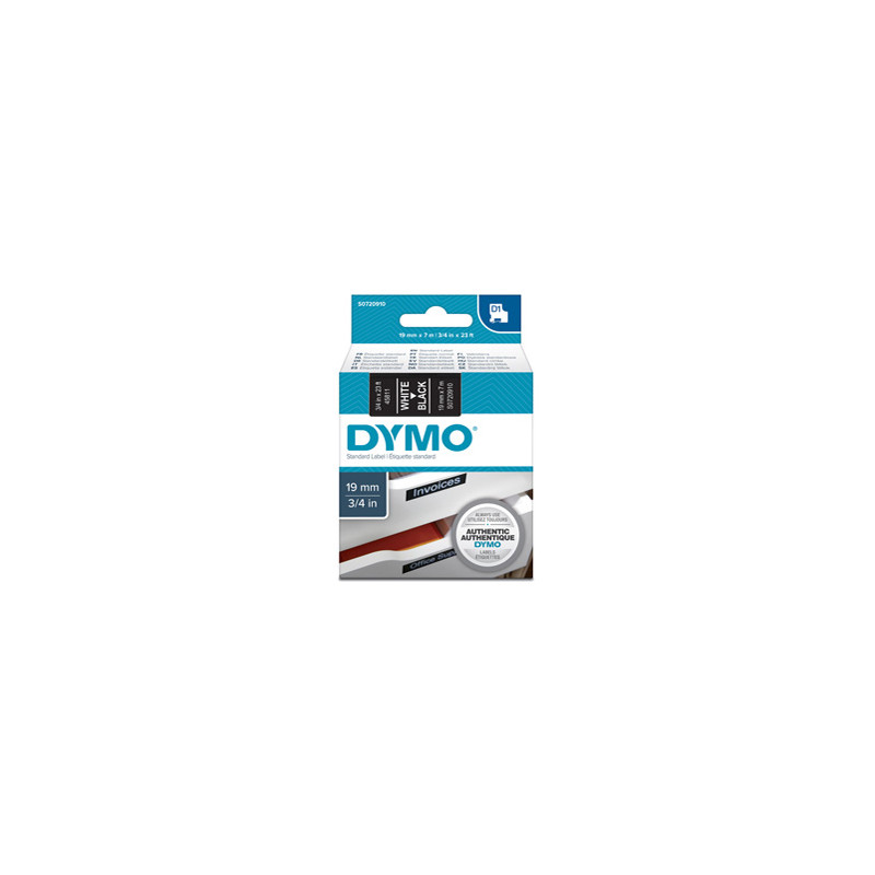 NASTRO DYMO TIPO D1 (19MMX7MT) BIANCO/NERO 458110