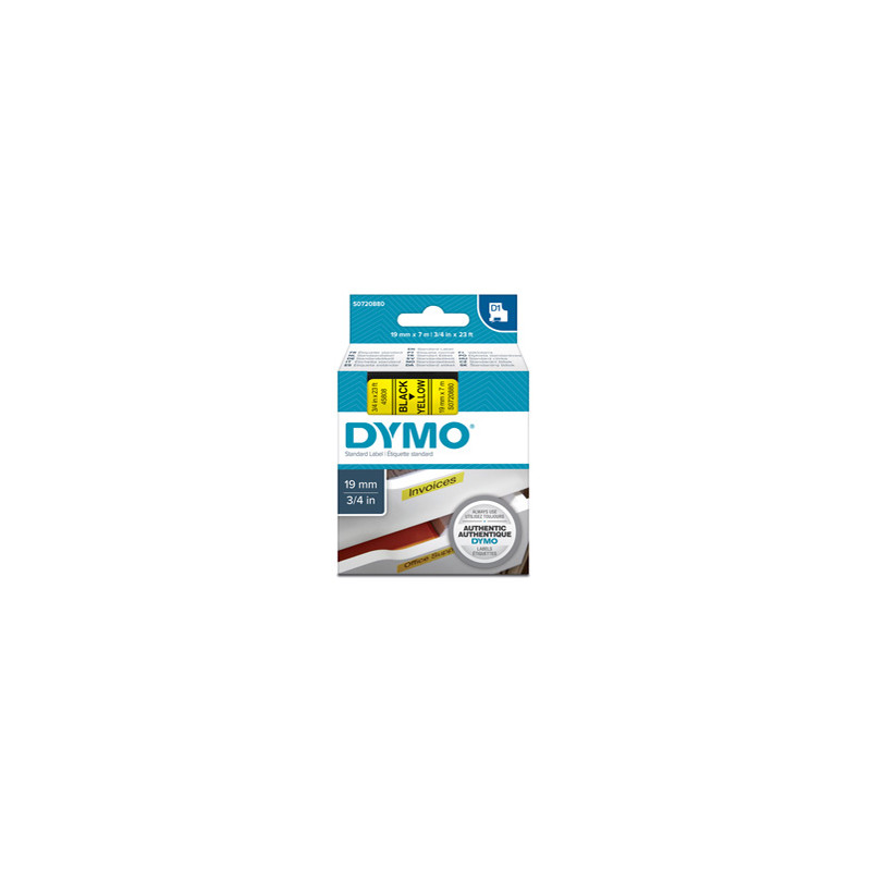 NASTRO DYMO TIPO D1 (19MMX7MT) NERO/GIALLO 458080