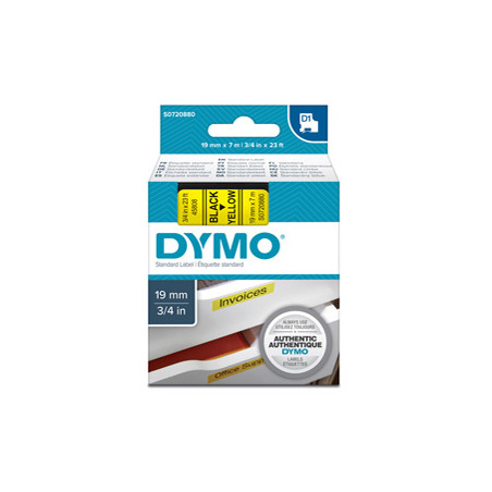 NASTRO DYMO TIPO D1 (19MMX7MT) NERO/GIALLO 458080