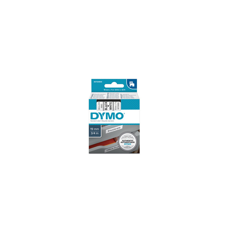 NASTRO DYMO TIPO D1 (19MMX7MT) NERO/BIANCO 458030