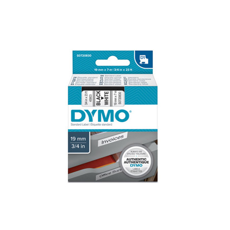 NASTRO DYMO TIPO D1 (19MMX7MT) NERO/BIANCO 458030