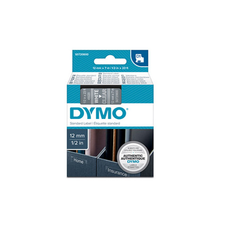 NASTRO DYMO TIPO D1 (12MMX7M) BIANCO/TRASPARENTE 450200